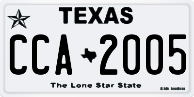 TX license plate CCA2005