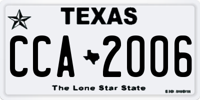 TX license plate CCA2006