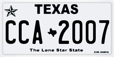 TX license plate CCA2007
