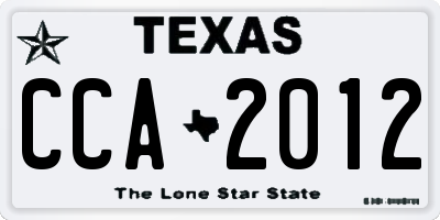 TX license plate CCA2012