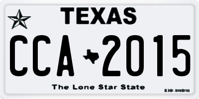 TX license plate CCA2015