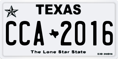 TX license plate CCA2016