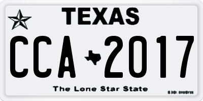 TX license plate CCA2017