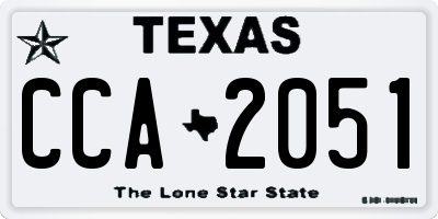 TX license plate CCA2051