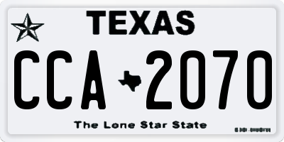 TX license plate CCA2070