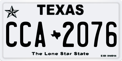 TX license plate CCA2076