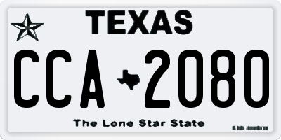 TX license plate CCA2080
