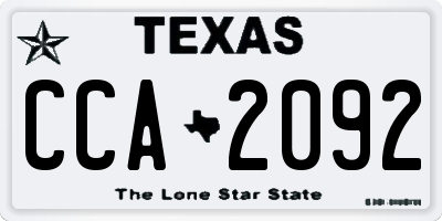 TX license plate CCA2092