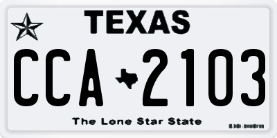 TX license plate CCA2103
