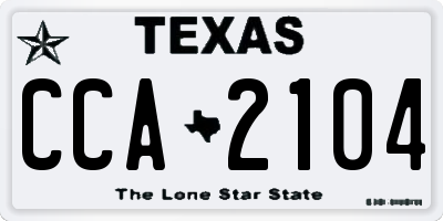 TX license plate CCA2104
