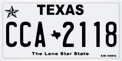 TX license plate CCA2118