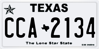 TX license plate CCA2134