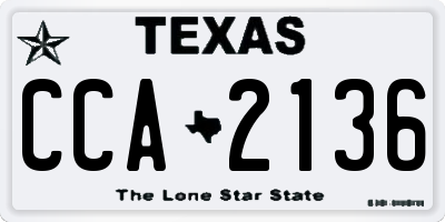 TX license plate CCA2136