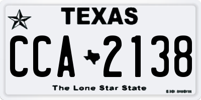 TX license plate CCA2138