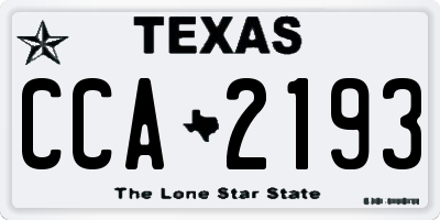 TX license plate CCA2193