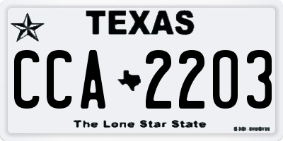 TX license plate CCA2203