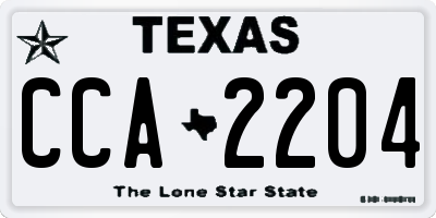 TX license plate CCA2204