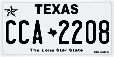TX license plate CCA2208
