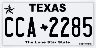 TX license plate CCA2285