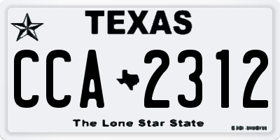 TX license plate CCA2312