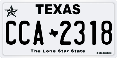TX license plate CCA2318