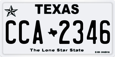 TX license plate CCA2346