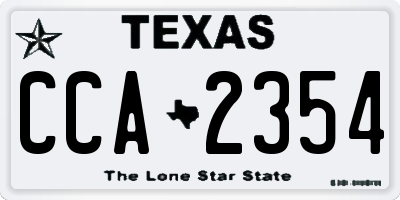 TX license plate CCA2354