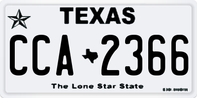 TX license plate CCA2366