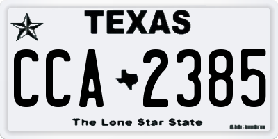 TX license plate CCA2385