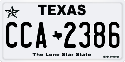 TX license plate CCA2386