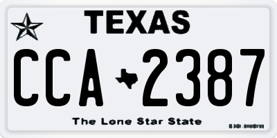 TX license plate CCA2387