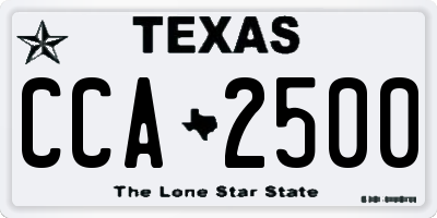 TX license plate CCA2500