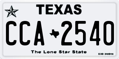 TX license plate CCA2540