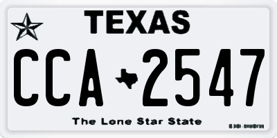 TX license plate CCA2547