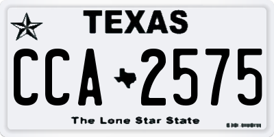 TX license plate CCA2575