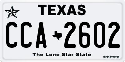 TX license plate CCA2602