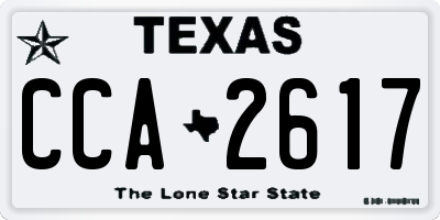 TX license plate CCA2617