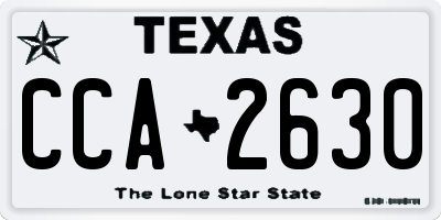 TX license plate CCA2630
