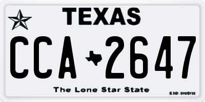 TX license plate CCA2647