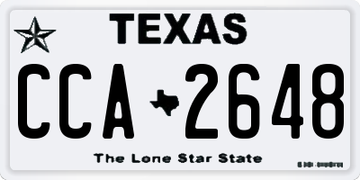 TX license plate CCA2648