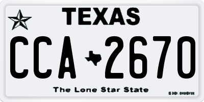 TX license plate CCA2670