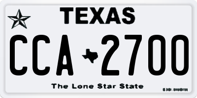 TX license plate CCA2700