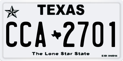 TX license plate CCA2701