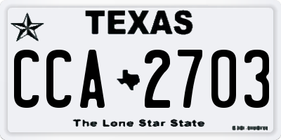 TX license plate CCA2703