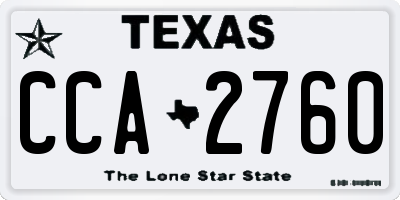 TX license plate CCA2760