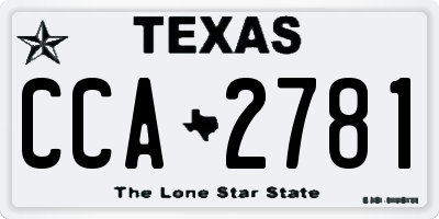 TX license plate CCA2781