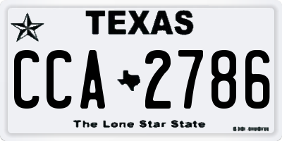 TX license plate CCA2786