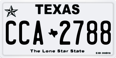 TX license plate CCA2788