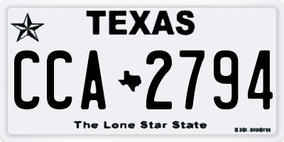 TX license plate CCA2794