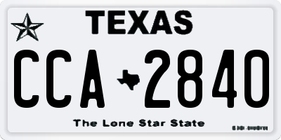 TX license plate CCA2840